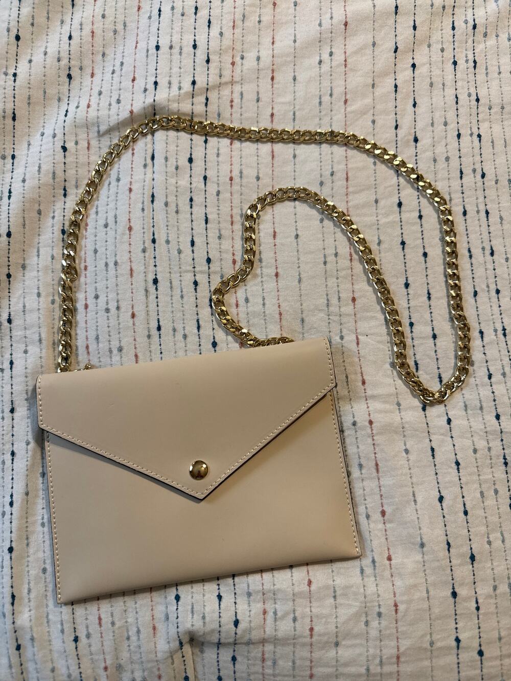 Alberta Di Canio Tan Leather Envelope Crossbody Purse Clutch Italian Neutral